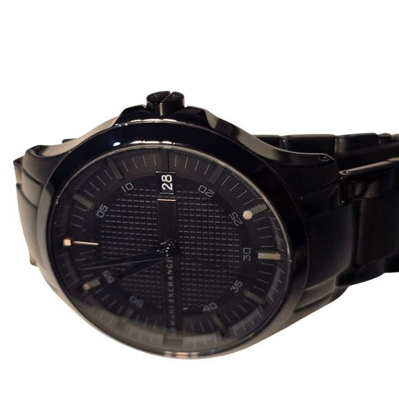 Armani Exchange Black Stainless Steel Watch Minimal Modern Streetwear Date - Picture 4 of 11